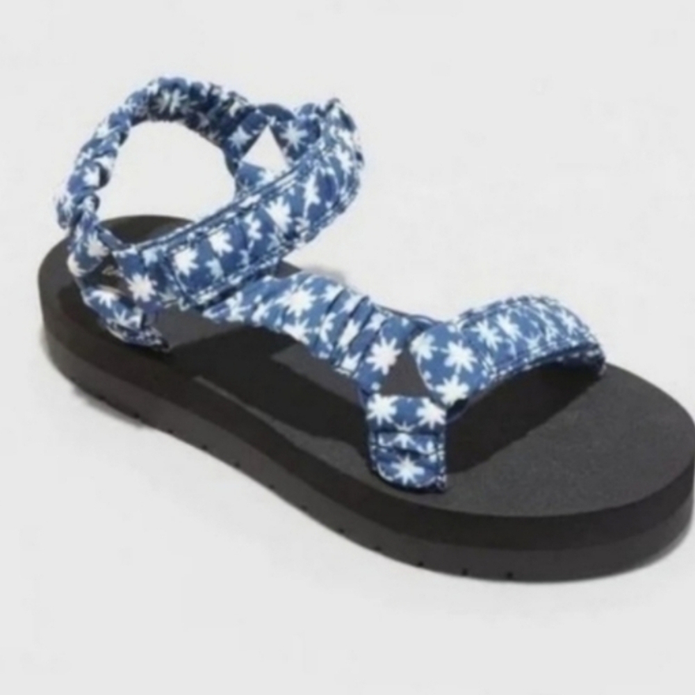 Universal Thread Floris Flatform Blue Velcro Blue… - image 1